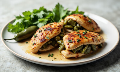 Green Chile Stuffed Chicken Breasts