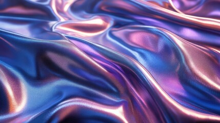 Obraz premium Iridescent silk fabric drapes, studio shot, colorful background, textile design