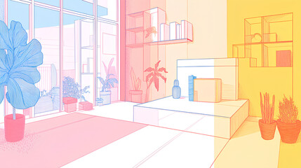colorful and aesthetic room concept