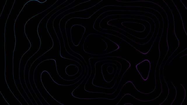 Digital topographic landscape animation background in 4K, animated topographic map background, moving contour lines background, terrain map animation