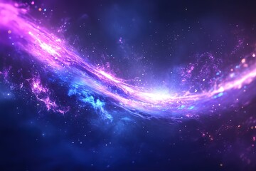 Fototapeta premium Abstract Cosmic Nebula Vibrant Purple and Blue Energy Stream Background