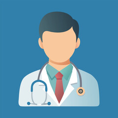 Fototapeta premium Doctor Icon, Medical Professional Vector, Healthcare Worker Illustration, Physician Icon Design, Stethoscope Graphic Art