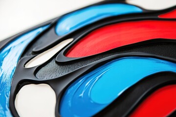 Obraz premium Abstract Red Blue Black White Paint Swirl Texture Background