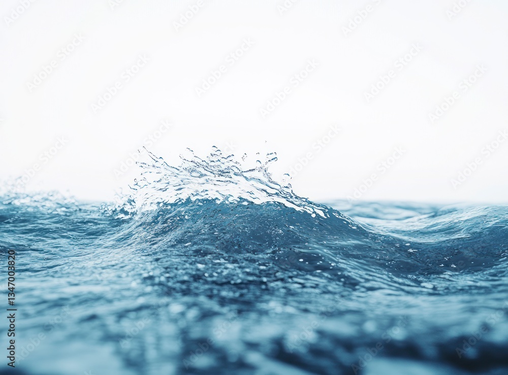 Poster captivating water wave splashing with dynamic motion and a clean background