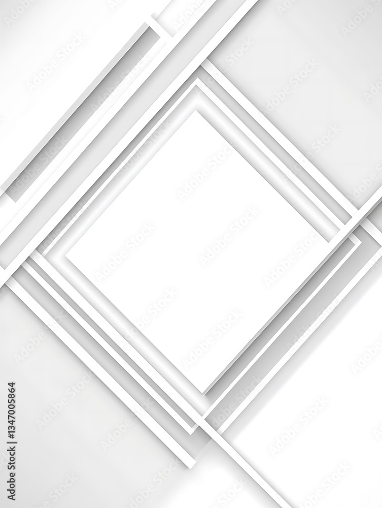 Poster monochrome composition featuring square outlines and geometric elements