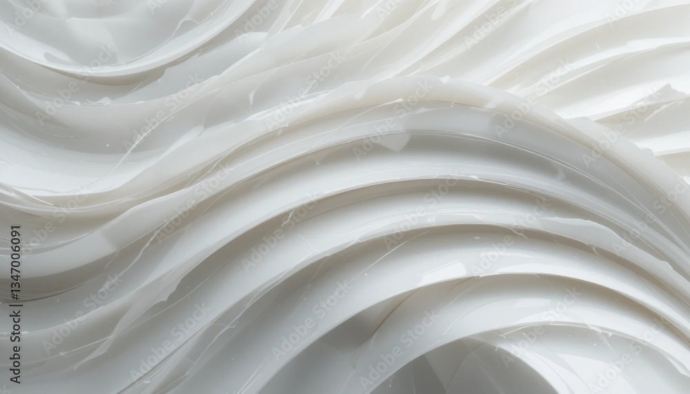 Poster dynamic flow of layered white arcs in abstract design, illustrating movement and curvature, modern a