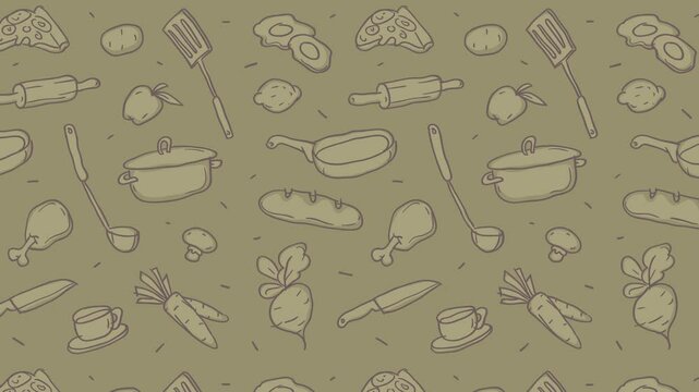 Moving pattern hand drawn cooking option two