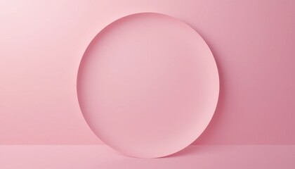 Fototapeta premium Minimalist Pink Circular Background, Soft Design Element, Graphic, Modern Aesthetic, Inviting Atmosphere