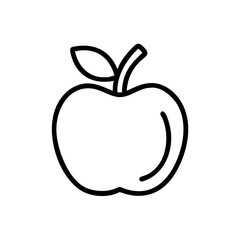 Outline of an Apple Icon Representing Freshness in Minimalist Style  