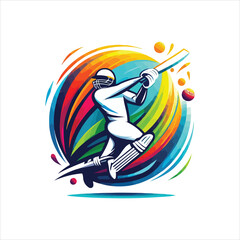Fototapeta premium Batsmen in Action Hitting the Ball