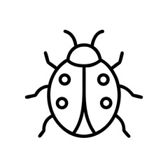 Obraz premium Ladybug icon in a spring garden style 