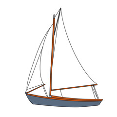 sailing ship isolated on white