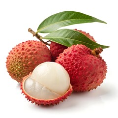 lychee with leaves