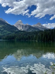 Grand Teton National Forest hiking trail around Jenny Lake, Wyoming 