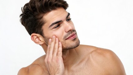 Obraz premium Captivating Portrait of a Young Man with a Thoughtful Expression and Well-Groomed Appearance