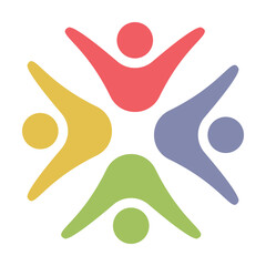 People logo icon, team of community group connection symbol for graphic design illustration