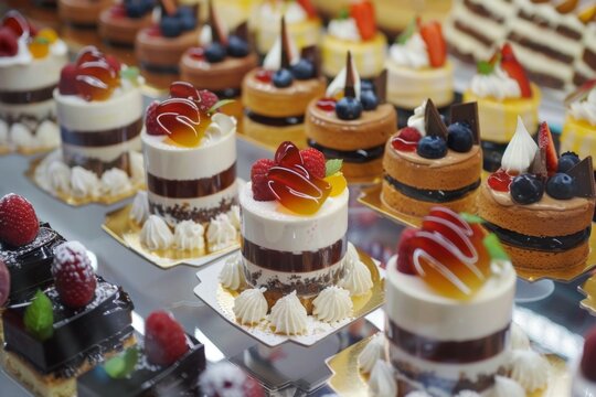 Food festival dessert competition cakes and pastries displayed with captivating beauty