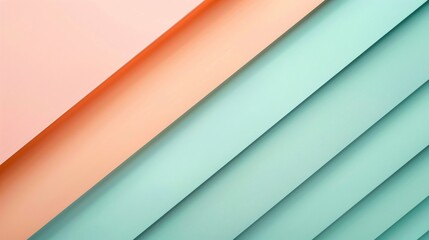 Minimalist Diagonal Striped Background in Mint and Peach