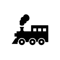 Train with Steam Engine Icon, Classic Locomotive Symbol