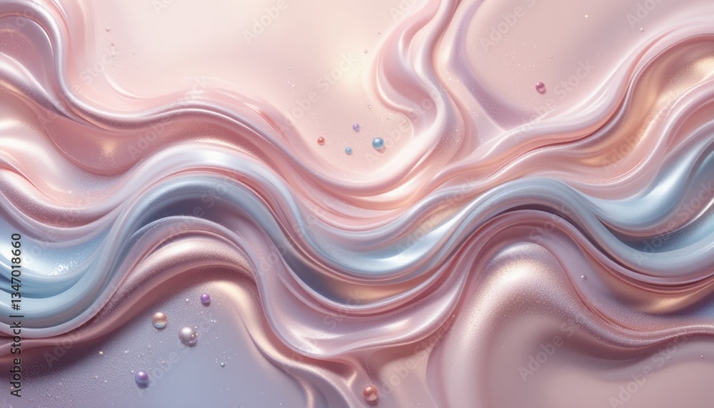 Poster flowing abstract waves digital art soft colors creative environment close-up view fluid design for m