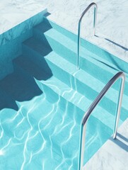 a creative picture of a pool, the vibe is retro and aesthetic.