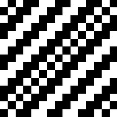 Abstract Geometric Pixelated Black and White Pattern for Digital and Print Design