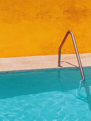 a creative picture of a pool, the vibe is retro and aesthetic.