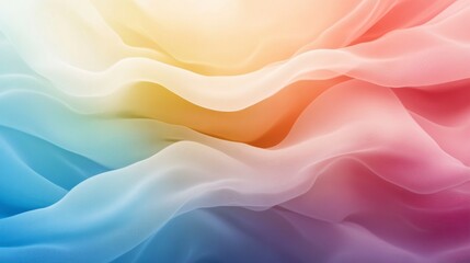 Fototapeta premium A modern abstract composition featuring smooth, flowing waves in a soft pink and blue gradient. The fluid, glossy texture and pastel colors create a calming and elegant aesthetic, 
