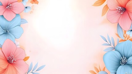 Obraz premium Delicate floral illustration of flowers with elegant pastel colors