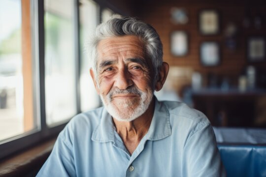 Portrait of a Hispanic elderly man in nursing home