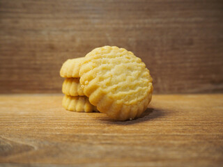 Cookies on a wooden kitchen counter 