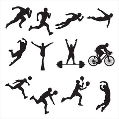 set vector various summer Olympic  silhouettes