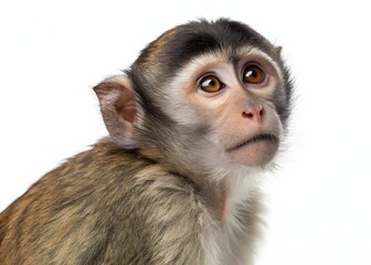 Close-up of Mixed-Breed monkey with white background