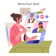 Bed Rotting. Flat Vector Illustration