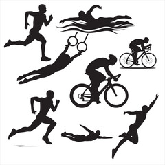 set vector various summer Olympic  silhouettes
