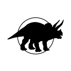 Triceratops Silhouette - Vector Illustration