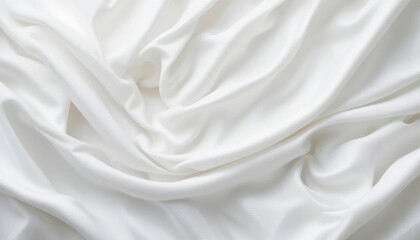 Obraz premium Elegant White Fabric Texture with Pleats and Folds, Draped Silk Appearance in Soft Lighting