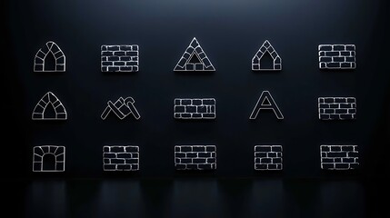 Metallic Icons: Dark Background Design.