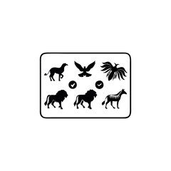 Black silhouette animal vector set