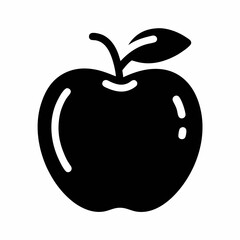 Minimalist Apple Icon silhouette Vector Design.