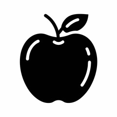 Minimalist Apple Icon silhouette Vector Design.