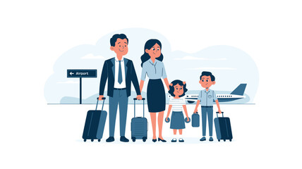 Family vacation vector illustration