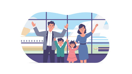 Family vacation vector illustration