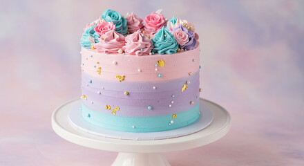 pink birthday cake