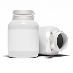 Sleek Medicine Bottle Casting a Drop Shadow, Isolated on a Transparent Background.