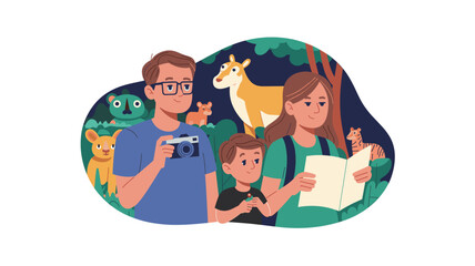 Family vacation vector illustration