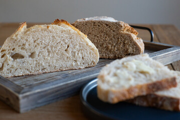 Homemade organic sourdough loaves