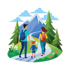Family vacation vector illustration