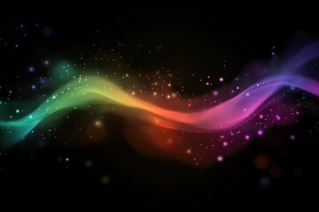 Fototapeta premium Abstract Colorful Wave Background with Glowing Particles and Bokeh Lights