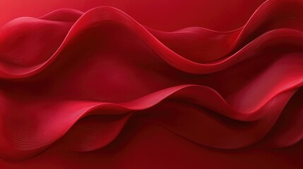 Obraz premium Red fabric waves, studio backdrop, abstract texture